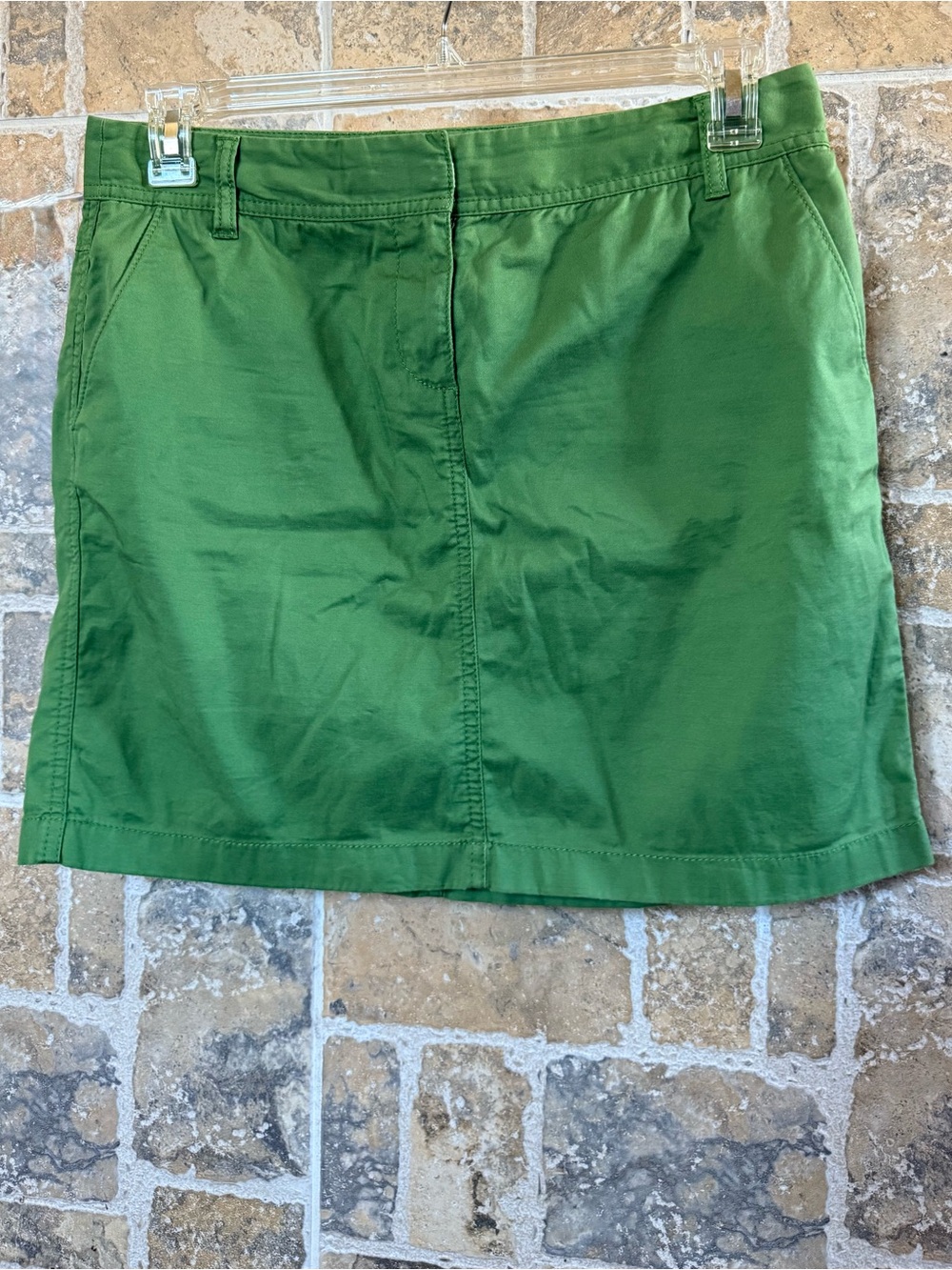 Ann Taylor LOFT Green Cotton Utility Mini Skirt Size 4